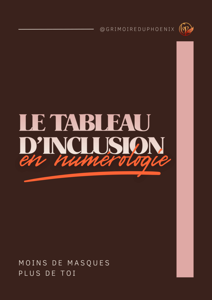 E-book sur le tableau d'inclusion en numérologie : la description de chaque case en détails.